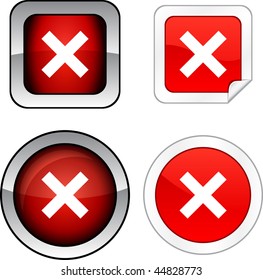 Abort  web buttons. Vector illustration.