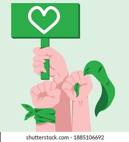 
abortion approval in argentina, women vector, feminine power flat illustration