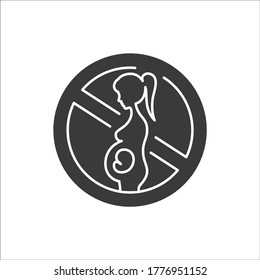 Abortion black glyph icon. Fetal death, miscarriage concept. Women's health problems infertility. Sign for web page, mobile app, banner, social media