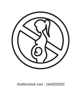 Abortion black line icon. Fetal death, miscarriage concept. Women's health problems infertility. Sign for web page, mobile app, banner, social media. Editable stroke.