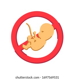 Abortion color flat icon. Fetal death, miscarriage concept. Keep abortion legal. Feminist protest. Human rights. Sign for web page, mobile app, banner, social media.