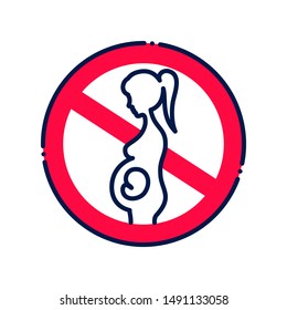 Abortion color line icon. Fetal death, miscarriage concept. Women's health problems infertility. Sign for web page, mobile app, banner, social media. Editable stroke.