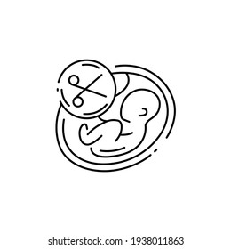 Abortion color line icon. Fetal death, miscarriage concept. Keep abortion legal. Sign for web page, mobile app, button, logo. Editable stroke