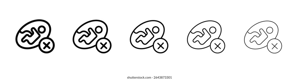 Abortion of fetus icon black and white vector sign