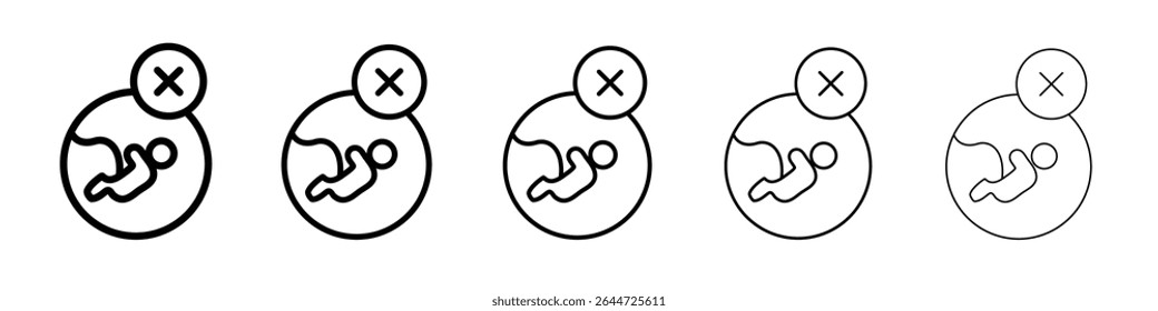 Abortion of fetus icon flat illustration set logo
