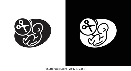 Abortion of fetus icon Isolated flat vector in outline