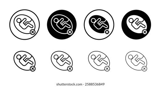 Abortion of fetus icon linear logo isolated