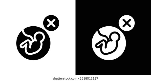 Abortion of fetus icon logo set vector