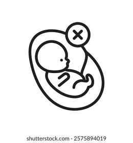 Abortion of fetus icon Simple thin outline