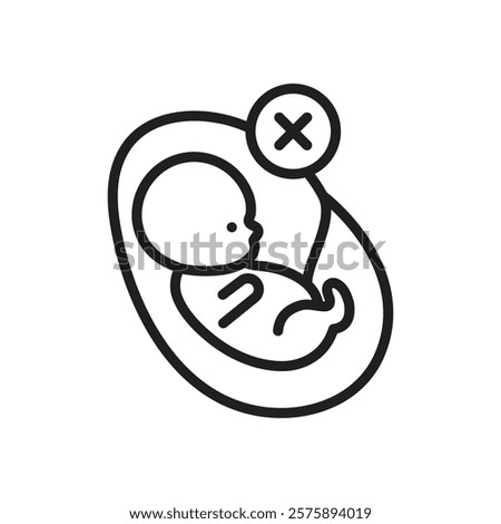 Abortion of fetus icon Simple thin outline