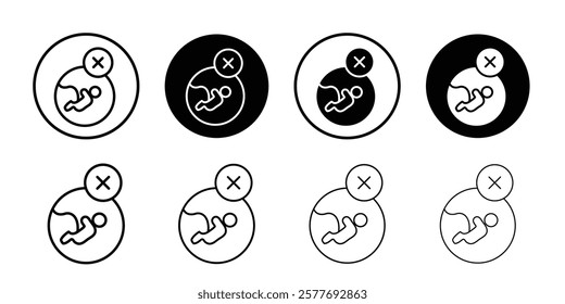 Abortion of fetus icon Thin line art isolated