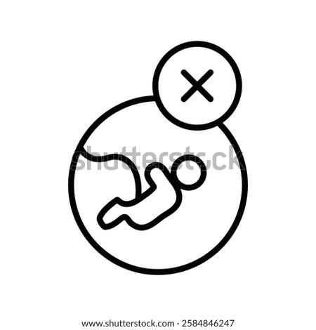 Abortion of fetus icon Thin line art isolated