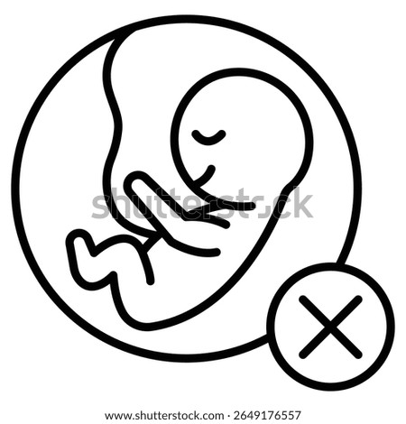 Abortion of fetus icon Thin line vector design