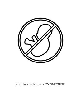 Abortion of fetus icon vector outline logo sign