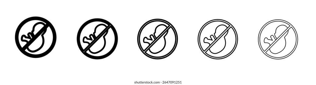 Abortion of fetus icon vector outline symbol or illustration