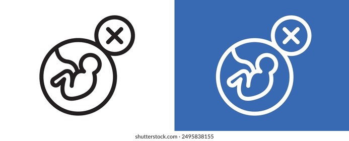 Abortion of fetus logo sign set vector outline