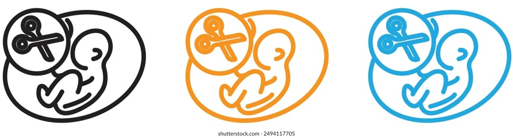 Abortion of fetus vector logo set collection for web app ui