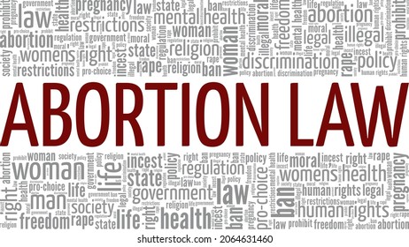 Abortion Law vector illustration word cloud isolated on white background.