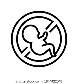 abortion medical procedure line icon vector. abortion medical procedure sign. isolated contour symbol black illustration