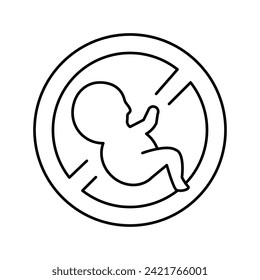 abortion medical procedure line icon vector. abortion medical procedure sign. isolated contour symbol black illustration