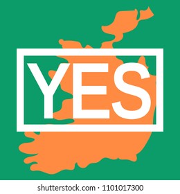 Abortion Rights In The Republic Of Ireland. May 25, 2018. Repeal Of The 8th Amendment. Colors Of Irish National Flag