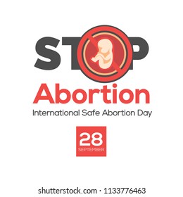 Abortion sign, Abortion illustration, Embryo icon, Abortion isolated, Embryo image, Abortion poster, flat vector illustration can be used for web, mobile and print