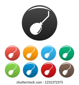 Abortion tool icons set 9 color vector isolated on white for any design