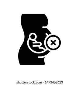 Abortion vector black icon