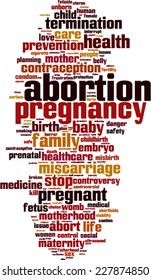 Abortion word cloud concept. Vector illustration