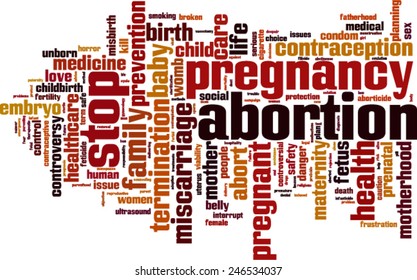 Abortion word cloud concept. Vector illustration