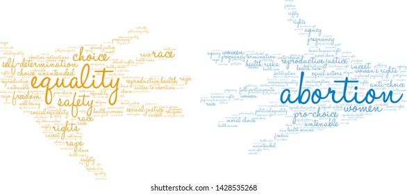 Abortion word cloud on a white background. 