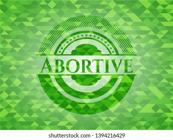 Abortive green mosaic emblem. Vector Illustration. Detailed.