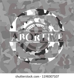 Abortive grey camouflage emblem