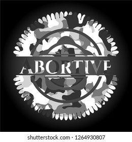 Abortive grey camouflaged emblem