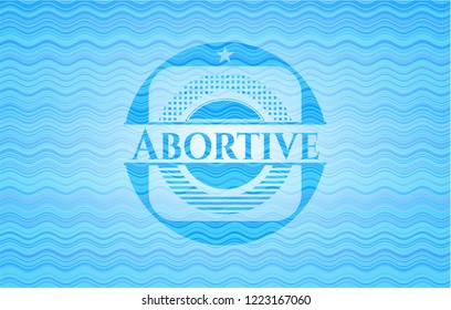 Abortive water representation emblem background.