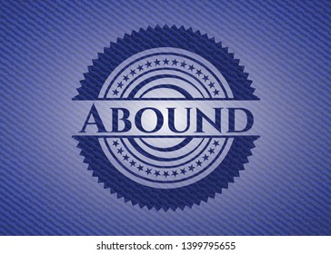 Abound emblem with jean texture. Vector Illustration. Detailed.
