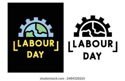 abour day icon. Linear, Blue Fill and Gradient Style Design Isolated On White Background template design icons