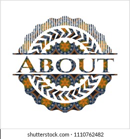 About arabesque style badge. arabic decoration.