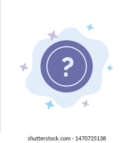 About, Ask, Information, Question, Support Blue Icon on Abstract Cloud Background. Vector Icon Template background