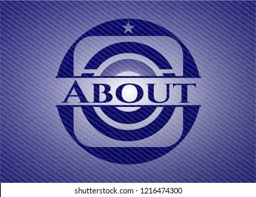 About badge with jean texture