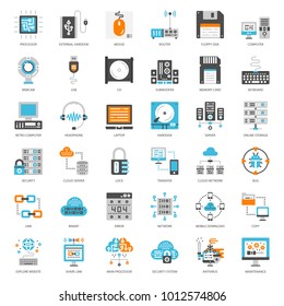 about computer flat icon, cloud technology, computer accessory, isolated on white background