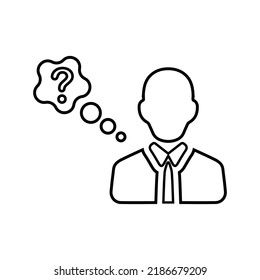 About, concerning, person line icon. Outline vector.