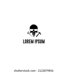 about cool skull with glasses logo vector