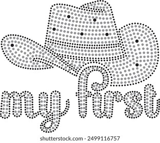 Acerca de Diamond Cowboy Hat Rhinestone Plantilla Gráficos