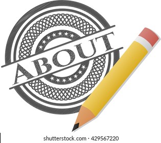 About emblem with pencil effect