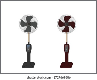 It's about a grey and a dark-red fans