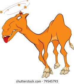 About a heat and a camel.Cartoon.