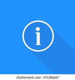 About and Help icon on Whatsapp mobile application long shadow, WP UI vector sign and symbol, User interface elements