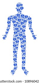 About human representation. Vector about icons are organized into person combination.
