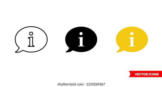 About icon of 3 types: color, black and white, outline. Isolated vector sign symbol.